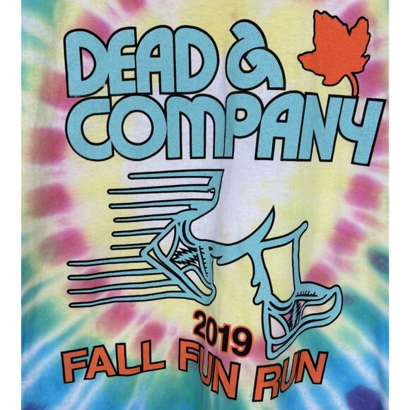 Dead & Company 2019 Tie-Dye Fall Fun Run T-Shirt 2XL Fruit Of The Loom Bob Weir - Picture 4 of 10